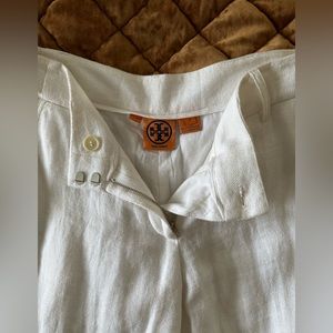 Tory Burch 100% White Linen Pants (New)